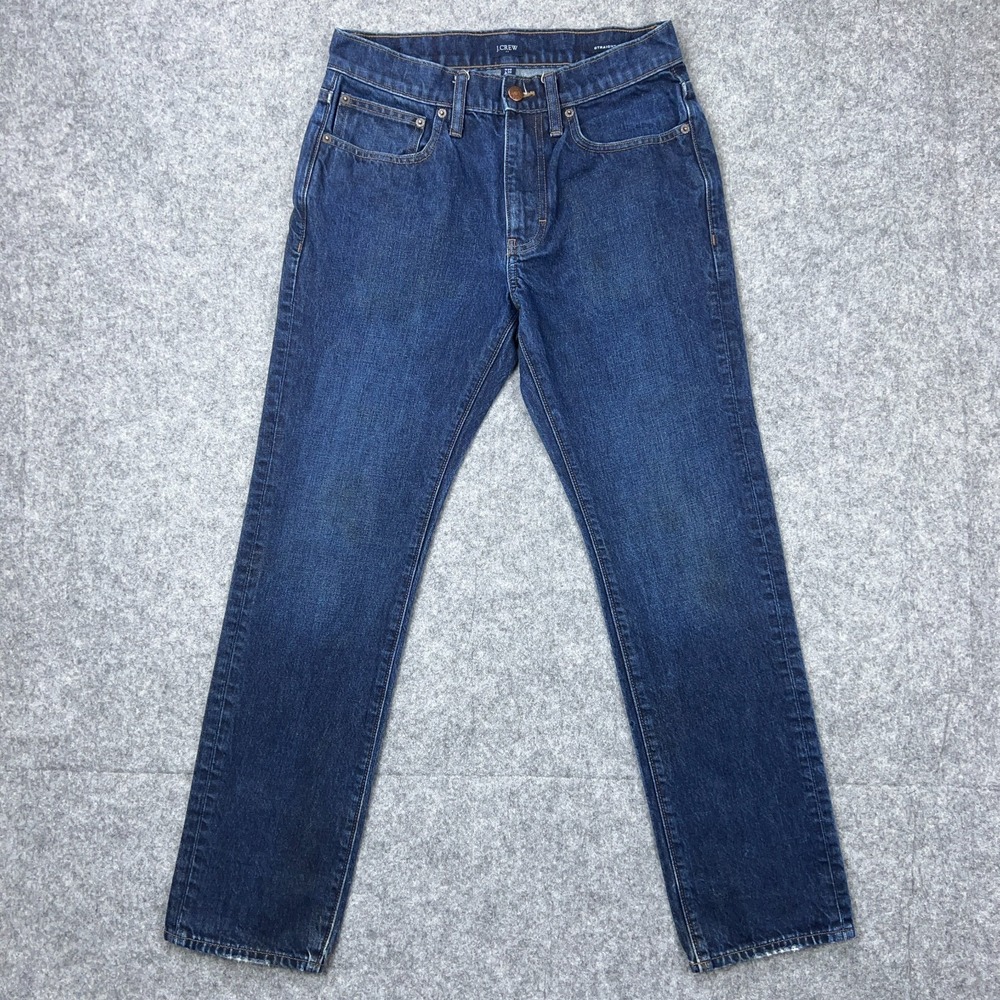 J Crew Jeans Mens 29x30 Blue Straight Leg‎ Rigid Dark Wash Cotton Denim Pants